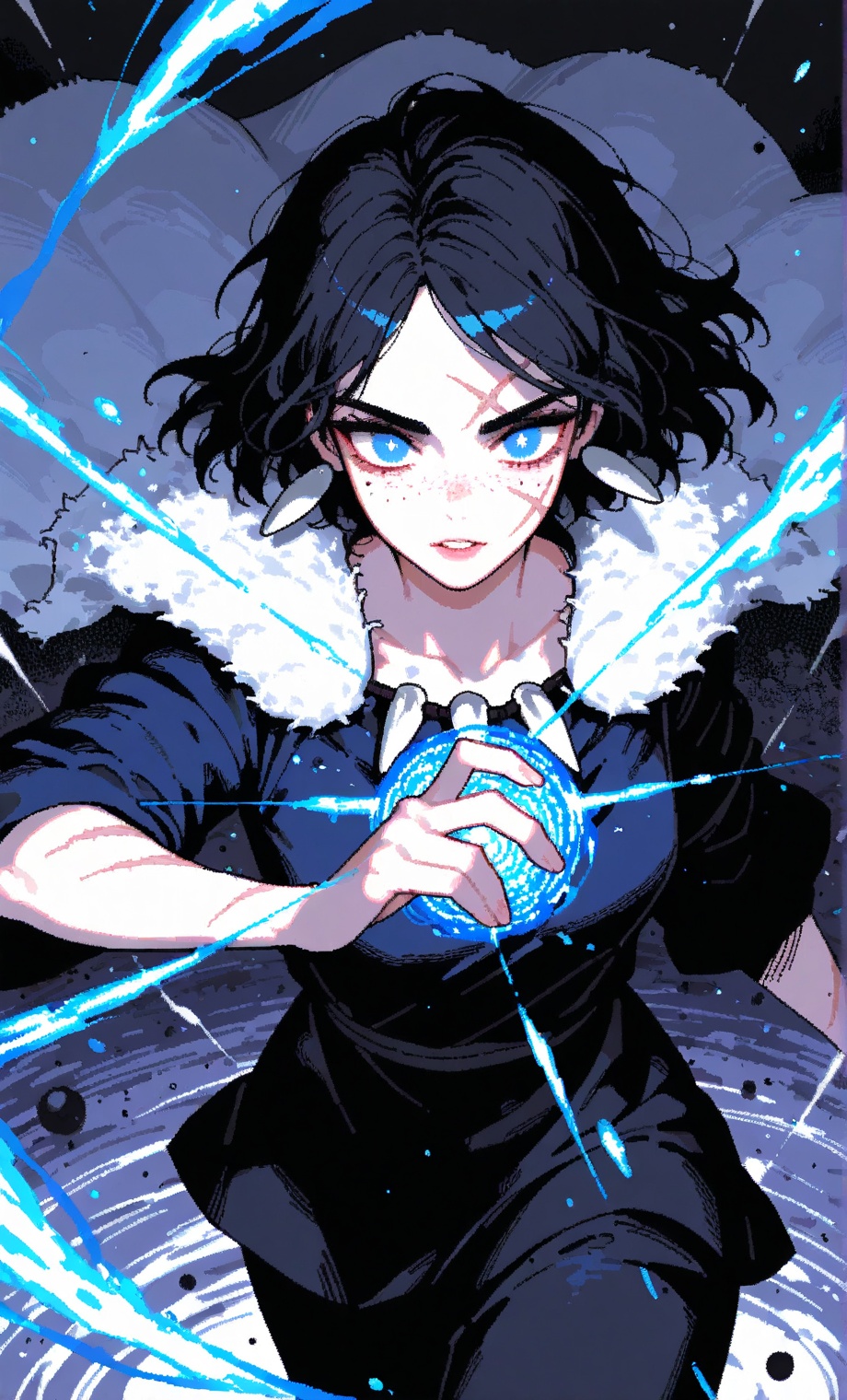 Princess mononoke,  kim possible,  cinematic dramatic dynamic powerful ethereal flowing magic circles powers on Tensor.Art