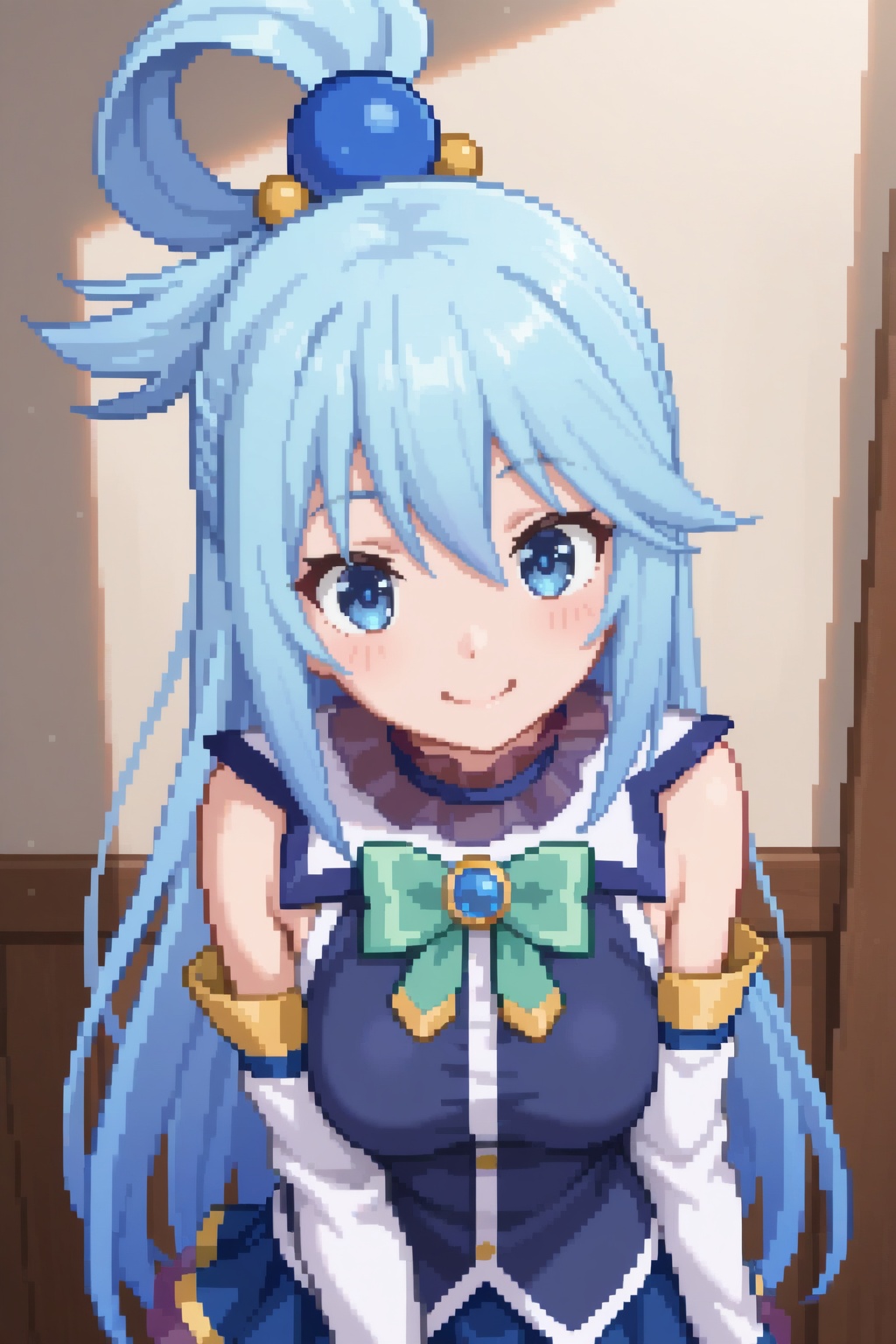 aqua_(konosuba),  cute smile,  1girl on Tensor.Art