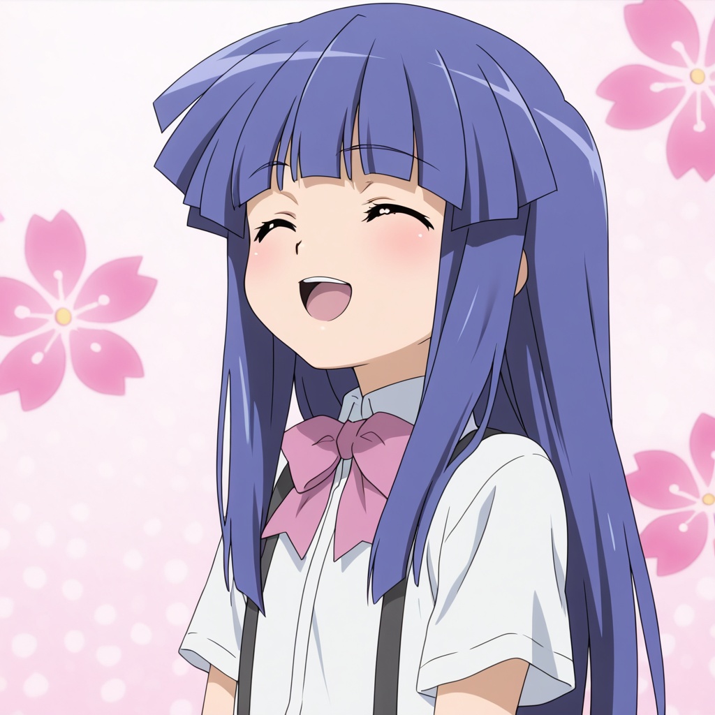 Furude Rika (higurashi no naku koro ni),  blue hair,  long hair on Tensor.Art