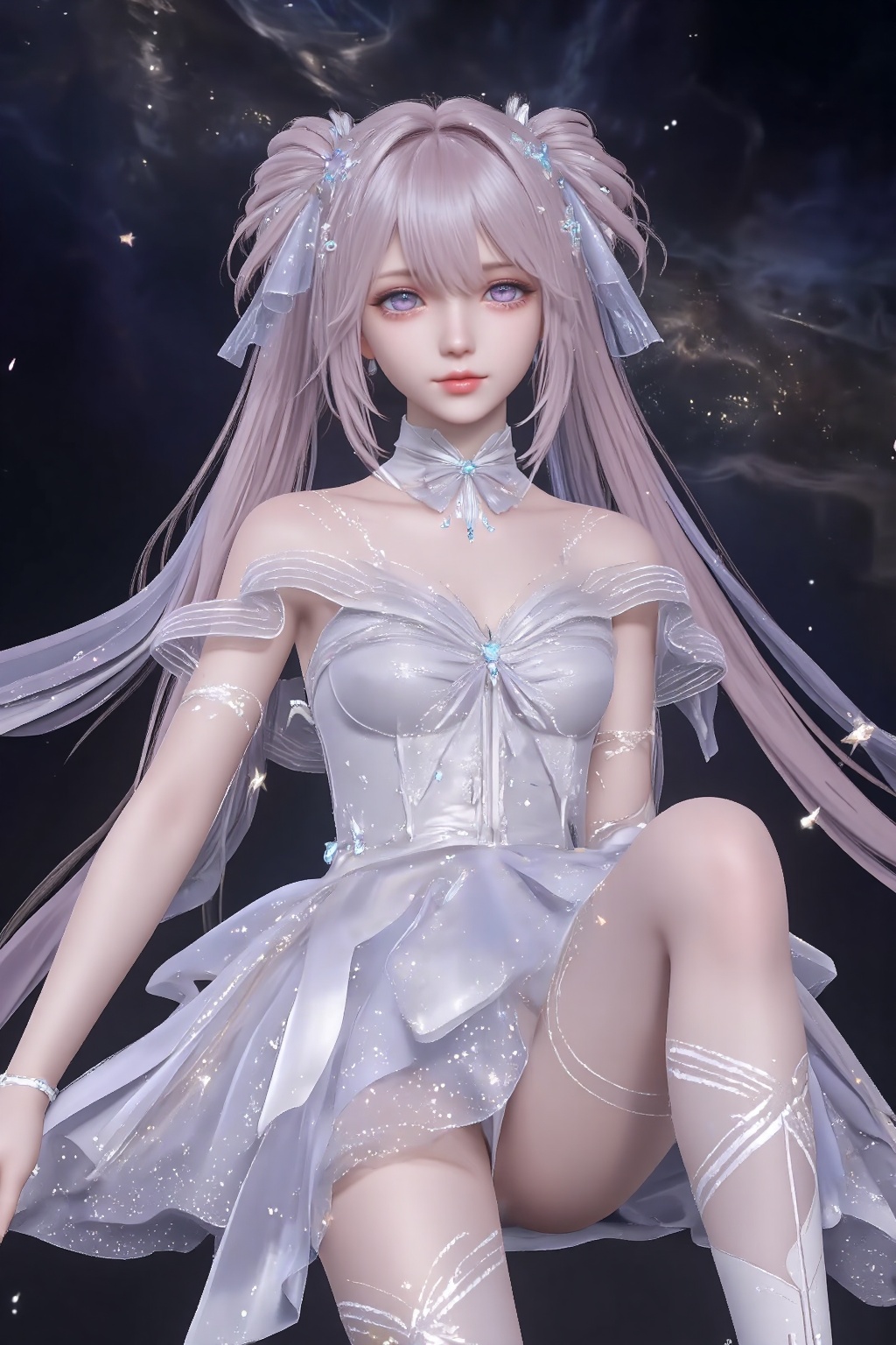 NIKKI,  NIKKI This is a digital CGI rendering of a young anime-style girl with long,  flowing on Tensor.Art