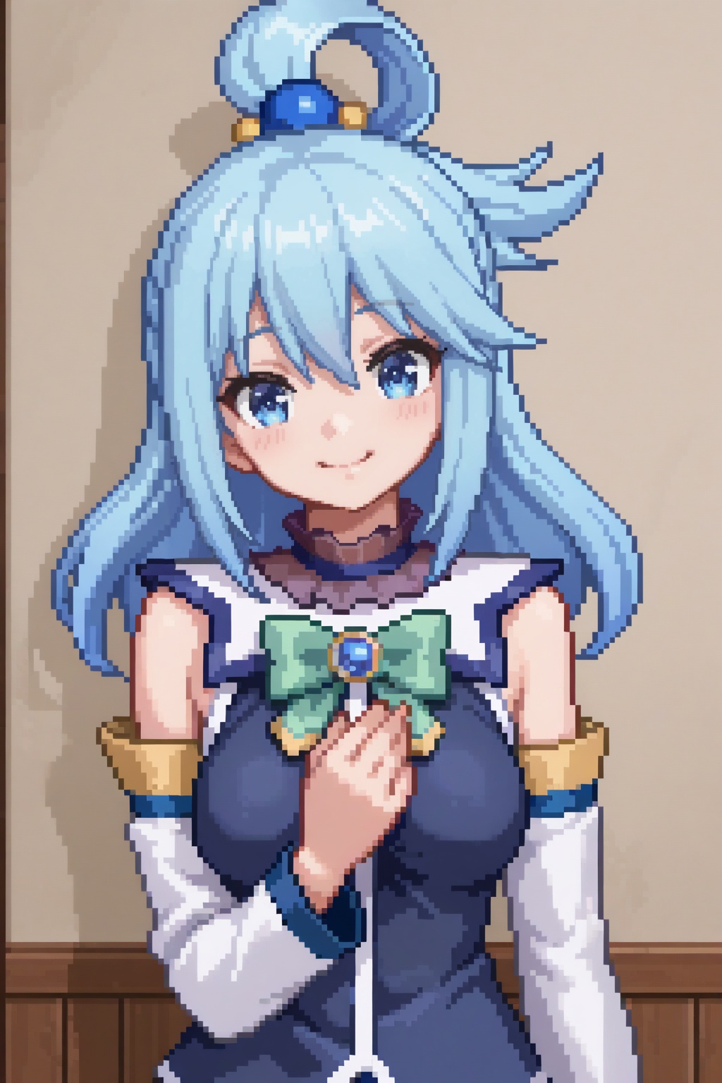 aqua_(konosuba),  cute smile,  1girl on Tensor.Art