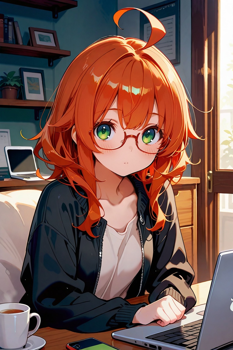 futabatoshiaki,  glasses,  middle hair on Tensor.Art