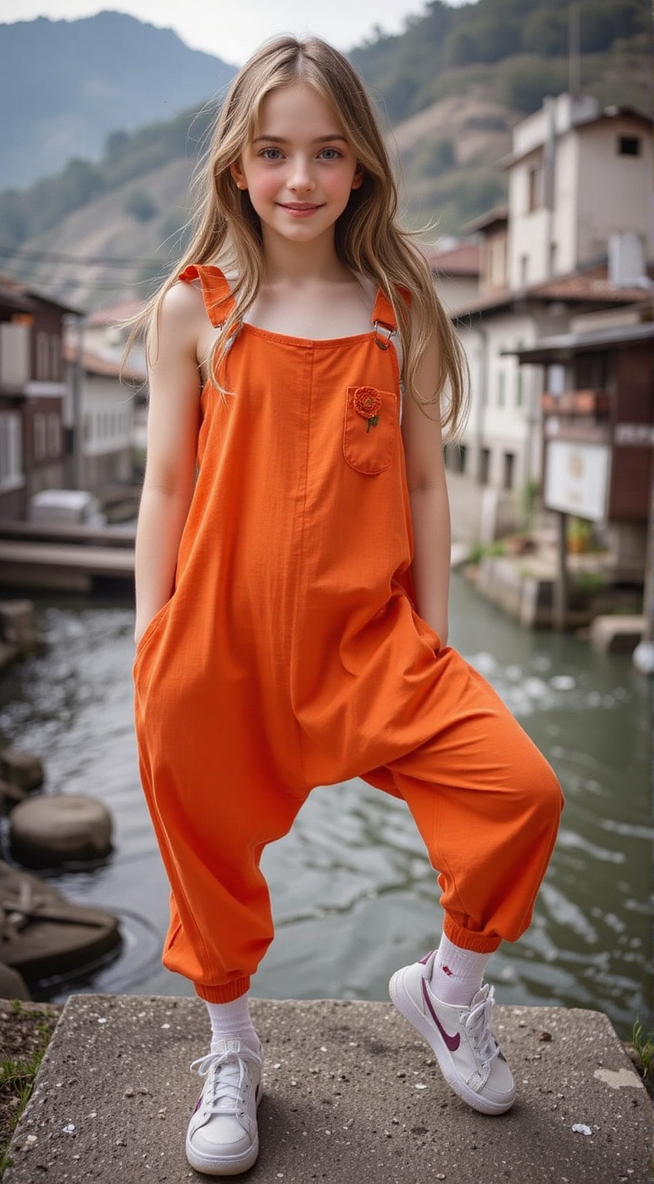 photorealistic,  full body Photography of a young woman 21 years old girl,  blue eyes smile on Tensor.Art