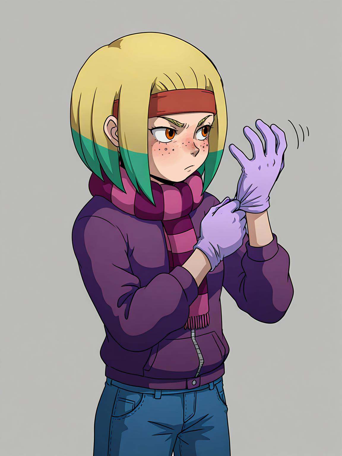 judasavalon1girl,  blonde hair,  green highlights on Tensor.Art