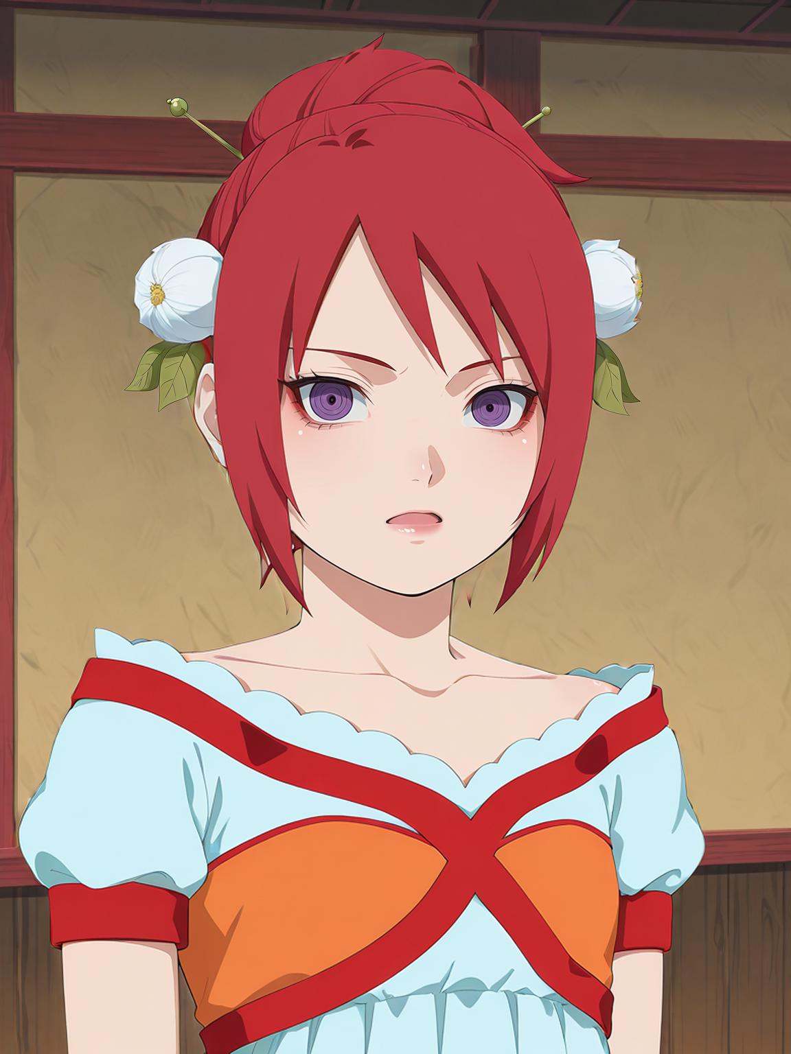 woman naruborustylelooking at viewer princesselise,  red hair,  short hair on Tensor.Art