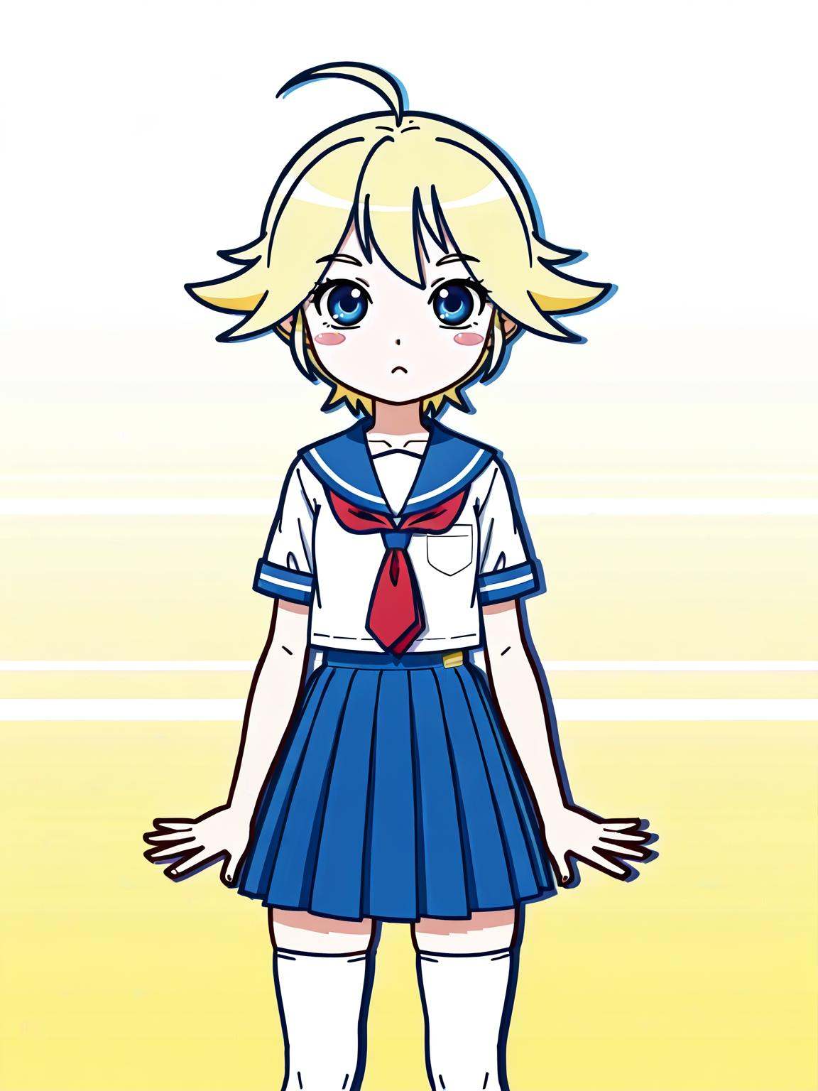 piuvictoriablonde hair,  seifuku,  zettai ryouiki on Tensor.Art