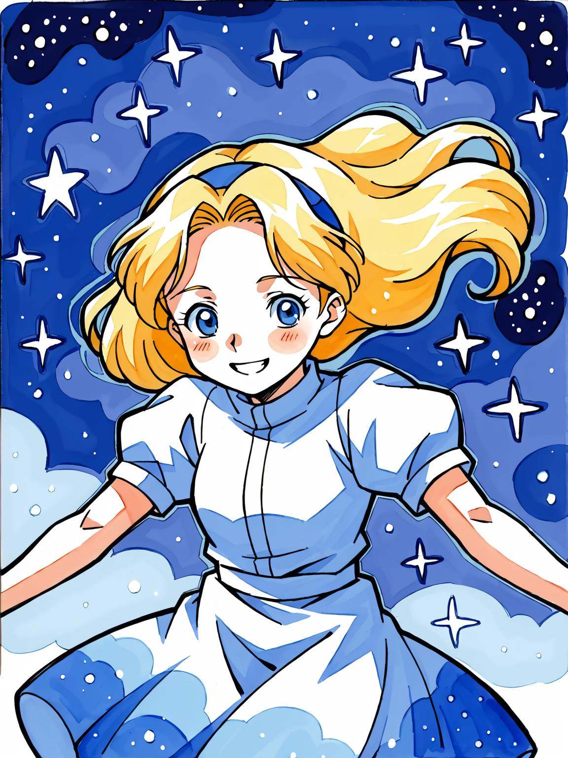 outer space,  starry sky,  floating on Tensor.Art