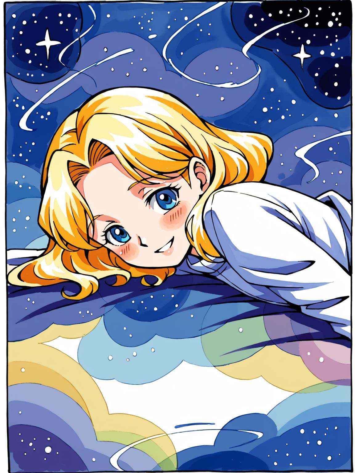 laying on side,  ripples,  outer space on Tensor.Art