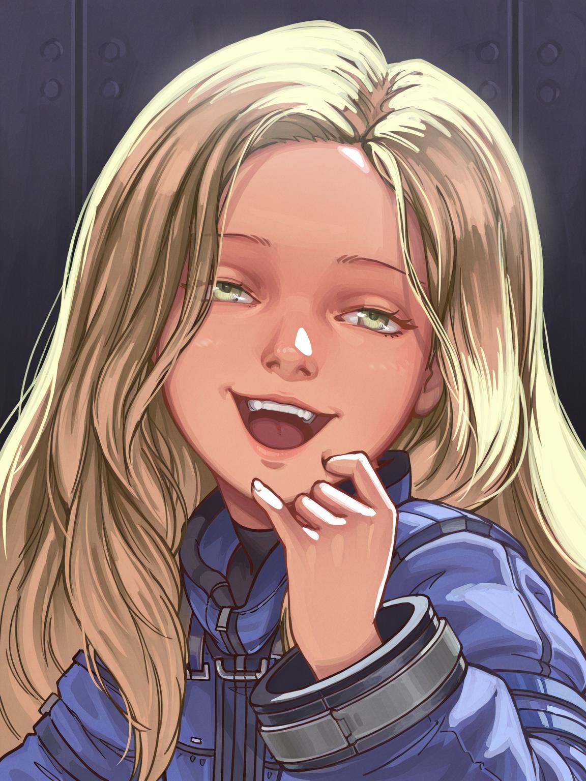 xdianaxblonde hair,  green eyesrealisticsmug,  laughing on Tensor.Art