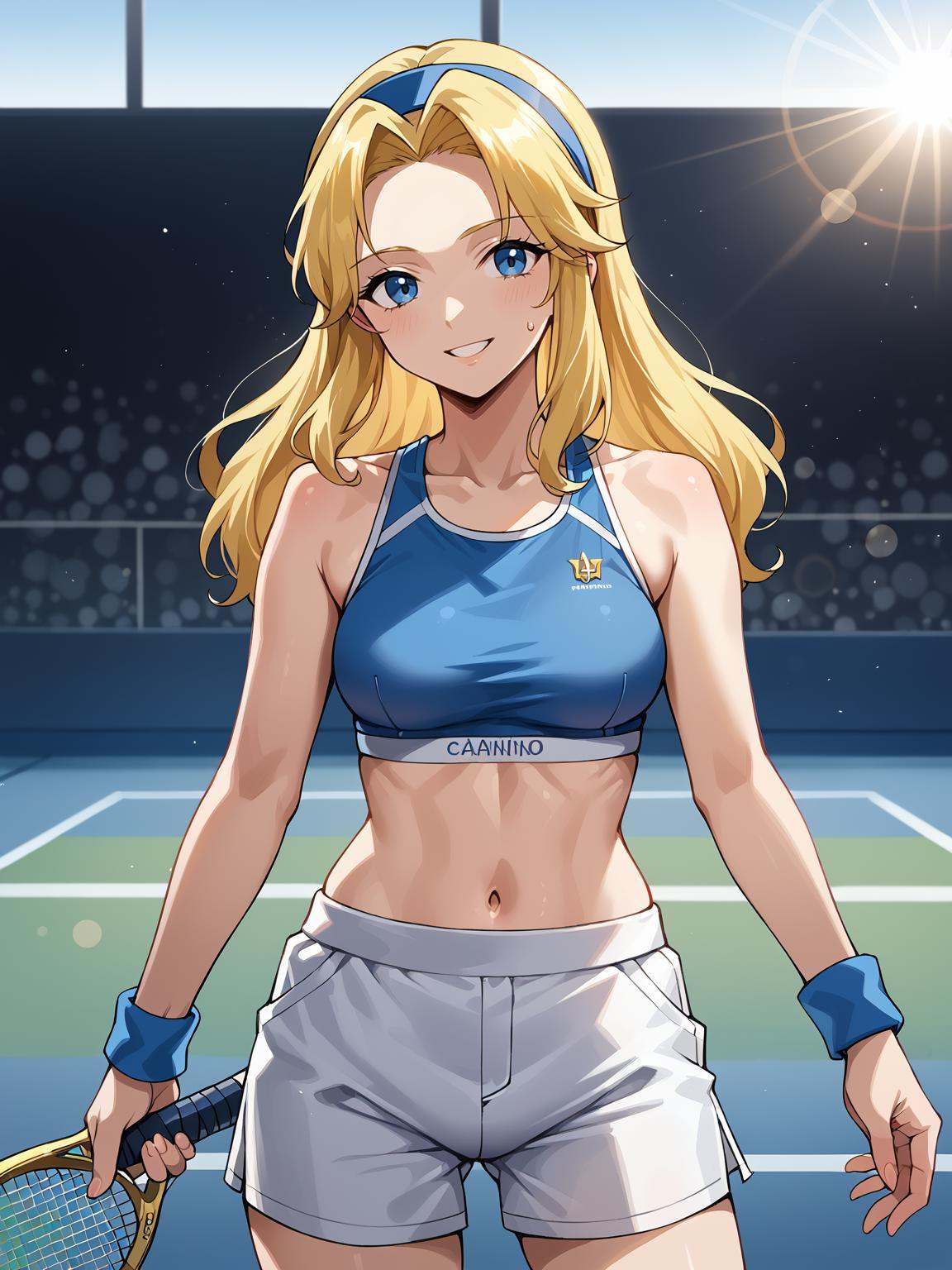 source_anime,  score_8_up,  unifiedmaria GlamorShots_PDXLtennis on Tensor.Art