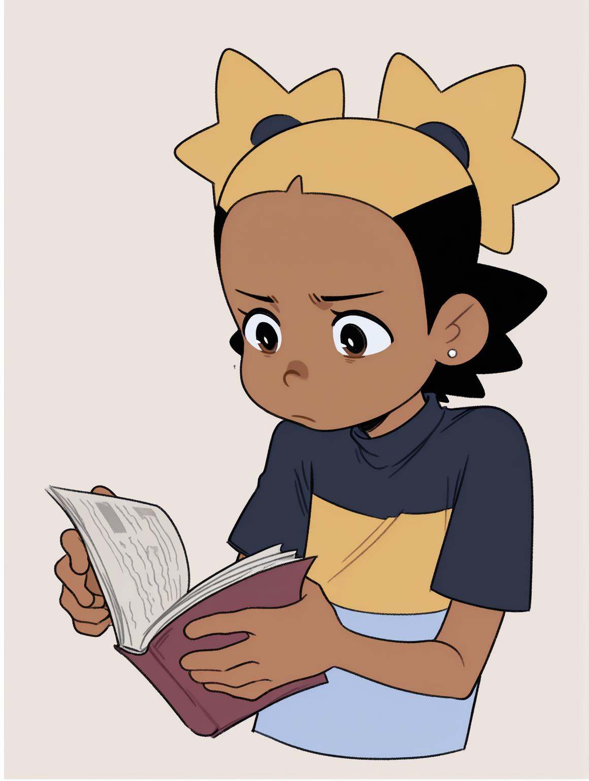 aika,  unimpressed,  reading on Tensor.Art