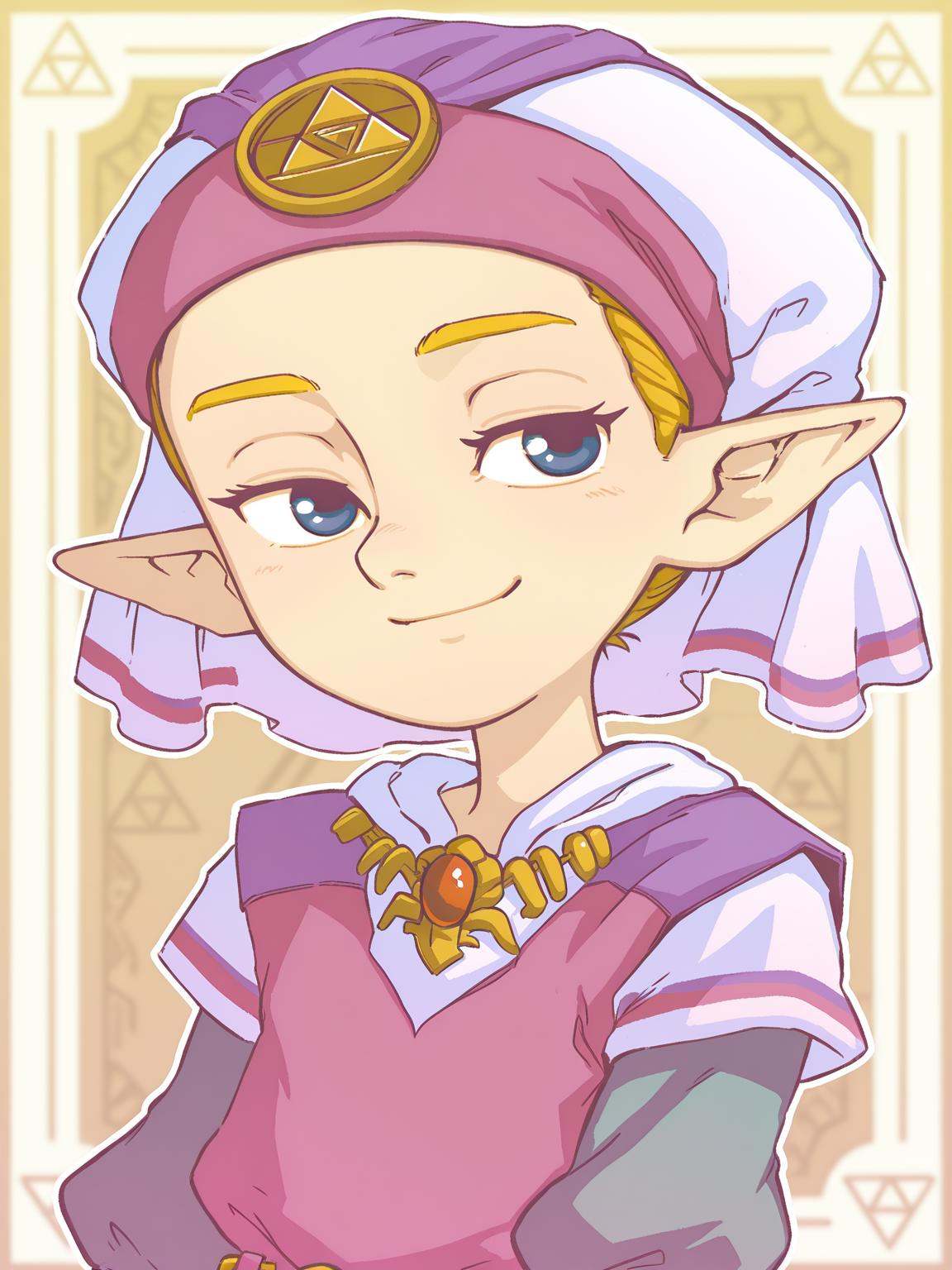basedzelda,  smile,  eyes half closed on Tensor.Art