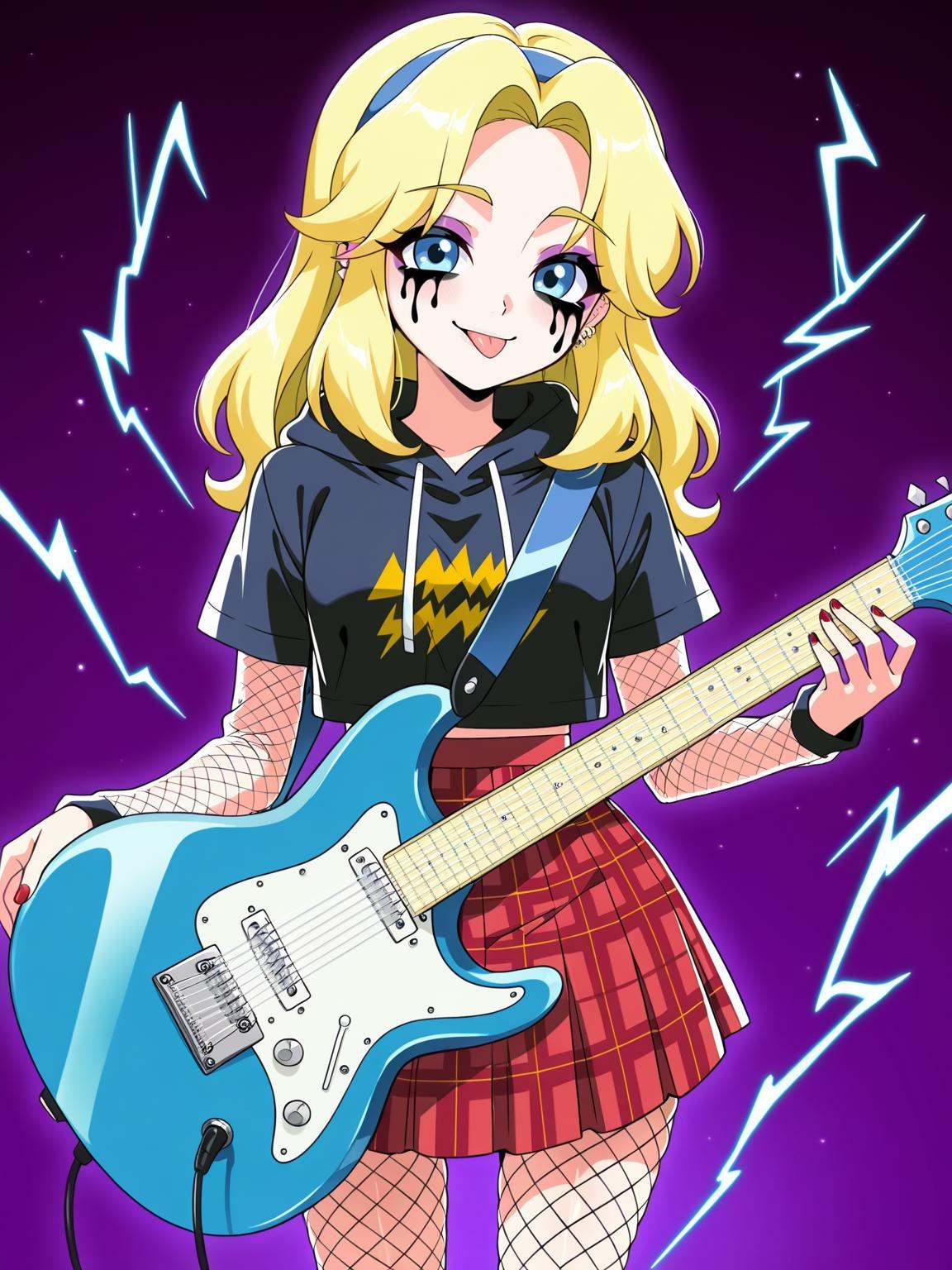 pov,  mariarobotniklong blonde hair,  smileblack hoodie on Tensor.Art