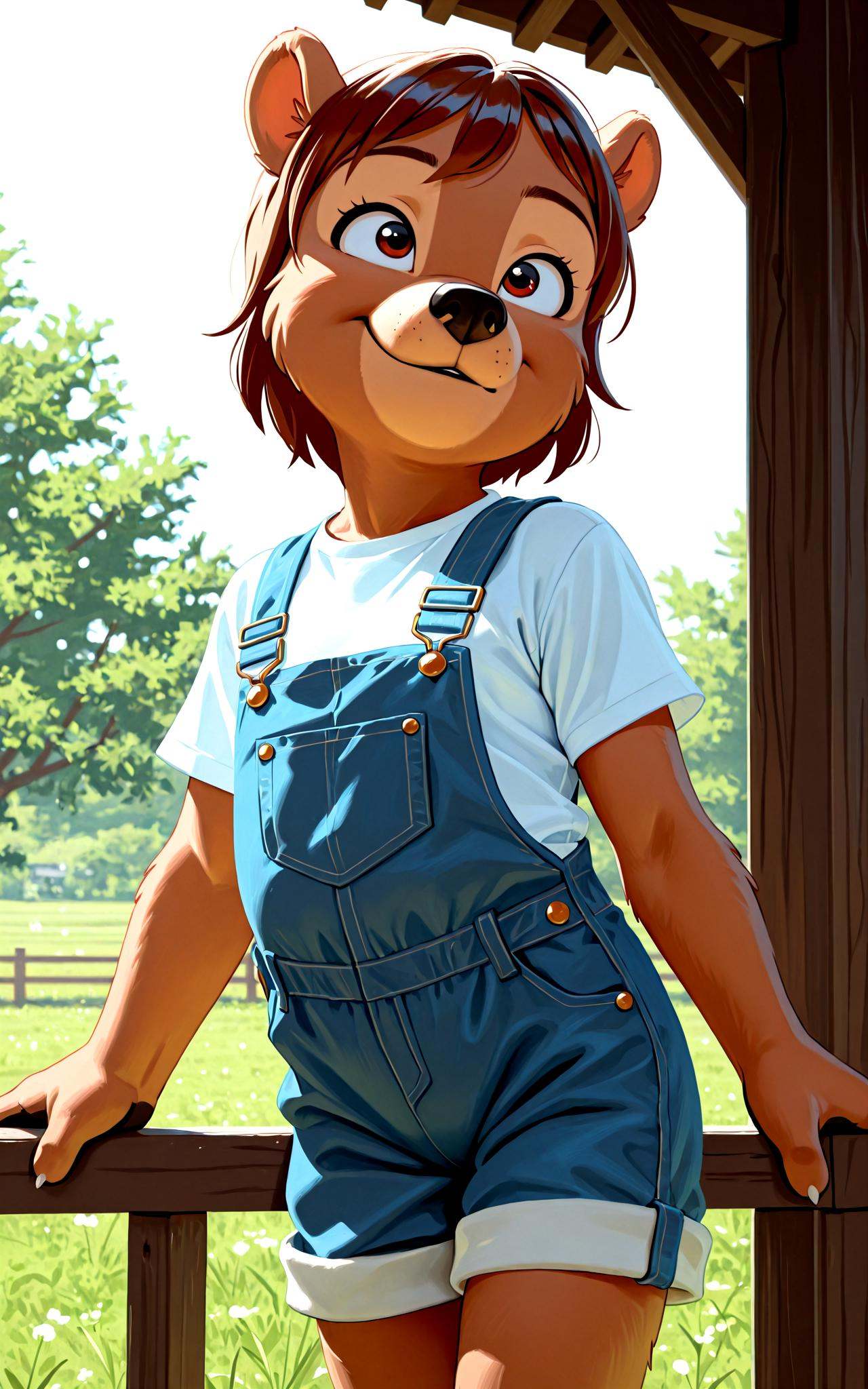 Kaja,  short hair,  bear on Tensor.Art