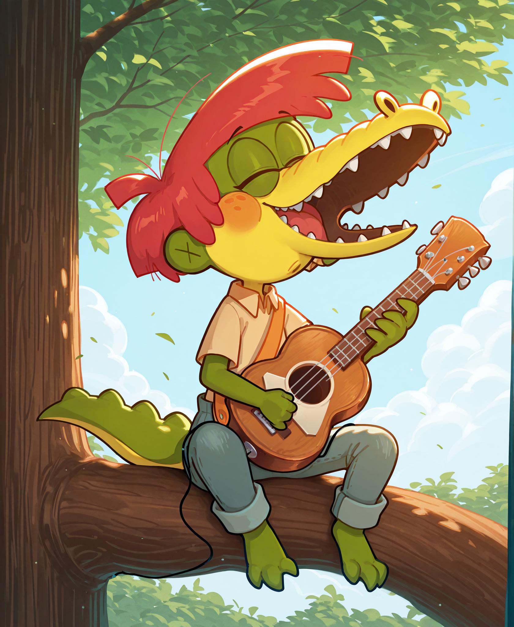 Arlo Beauregard,  alligator,  red hair on Tensor.Art