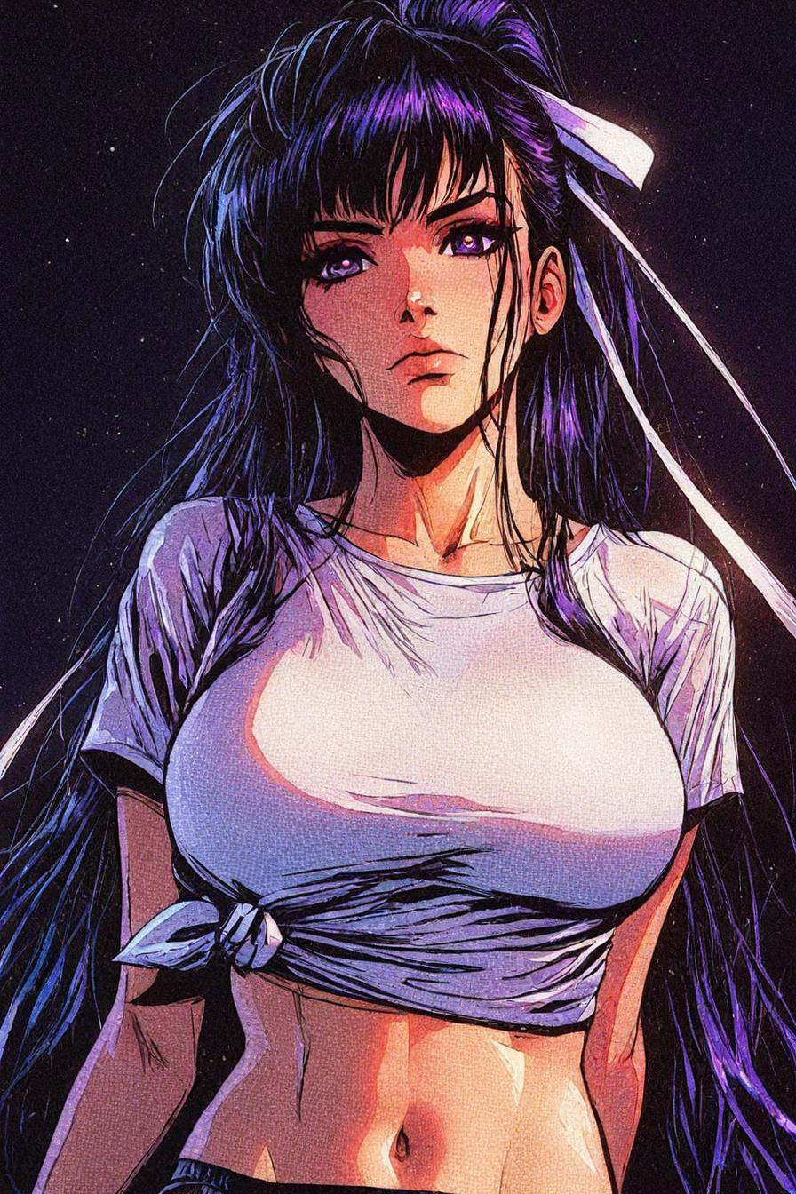 looking at the viewer,  asymmetrical clothes,  navel on Tensor.Art