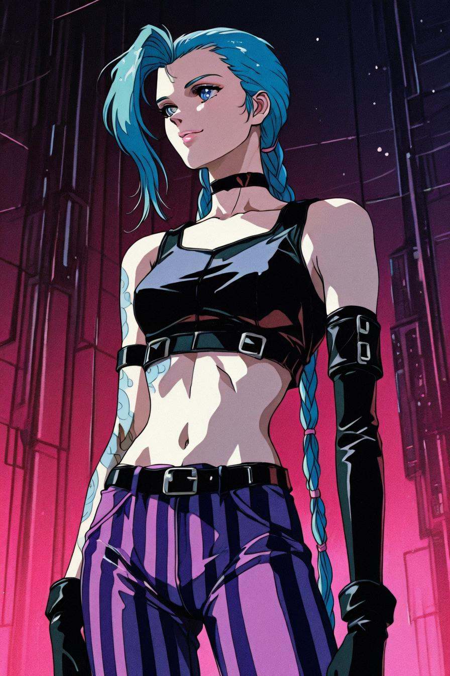 jinx,  blue hair,  pale skin on Tensor.Art