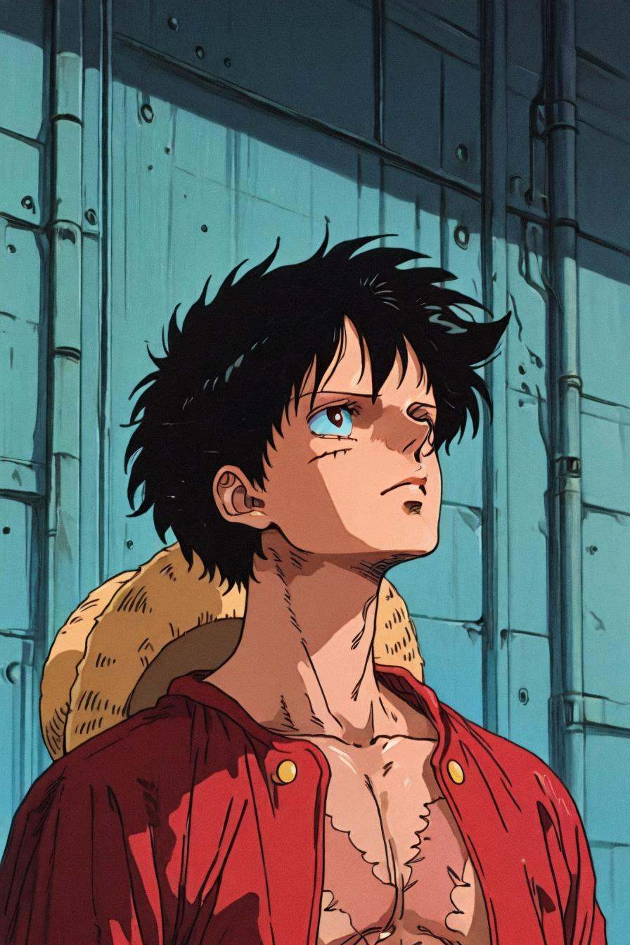 Luffy,  red jacket,  scar on chest on Tensor.Art