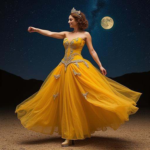 Milena,  26,  brinca com a gravidade no palco do universo. Veste um vestido amarelo de bailarina romântica (1830) on Tenso...