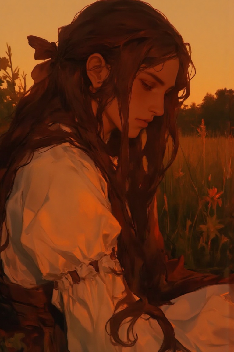 1female,  solo,  long brown hair on Tensor.Art
