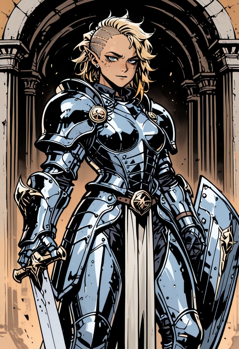 solo,  knight,  1girl on Tensor.Art