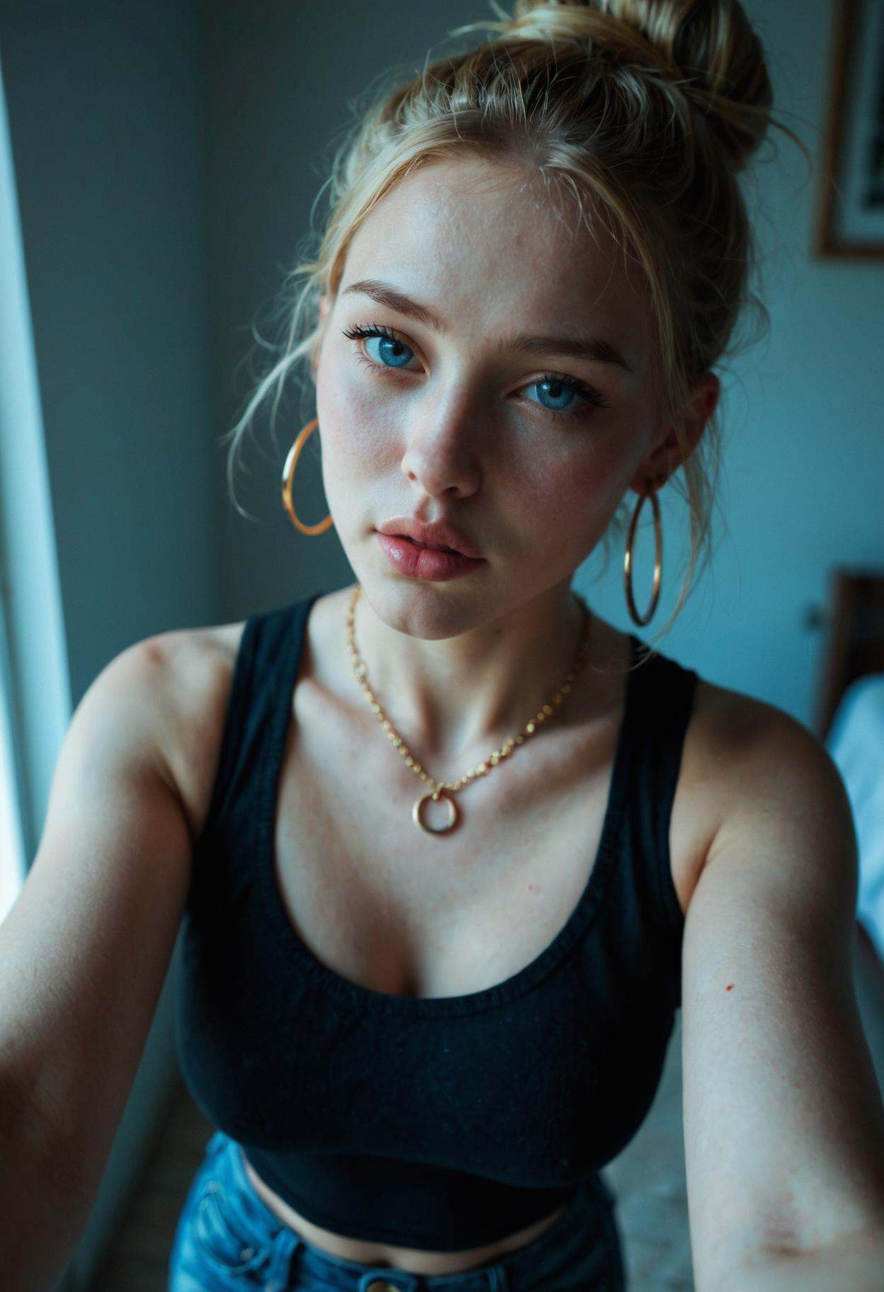 1girl,  blonde hair,  hair bun on Tensor.Art