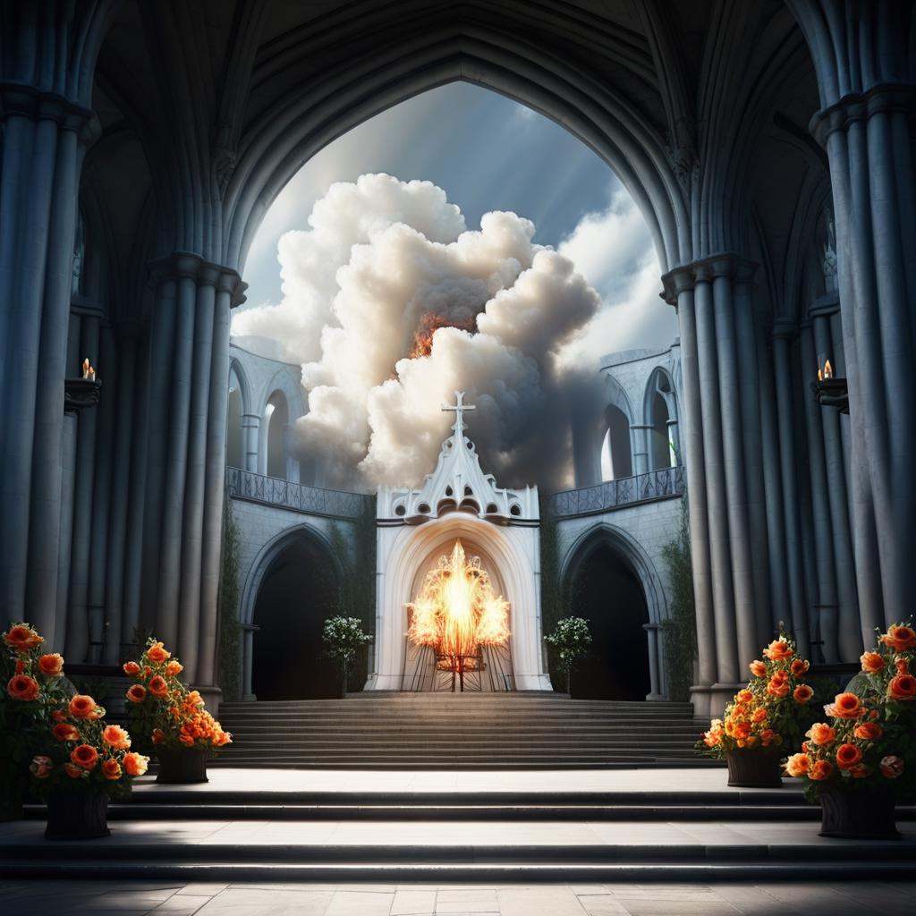 solo,  fire,  church on Tensor.Art