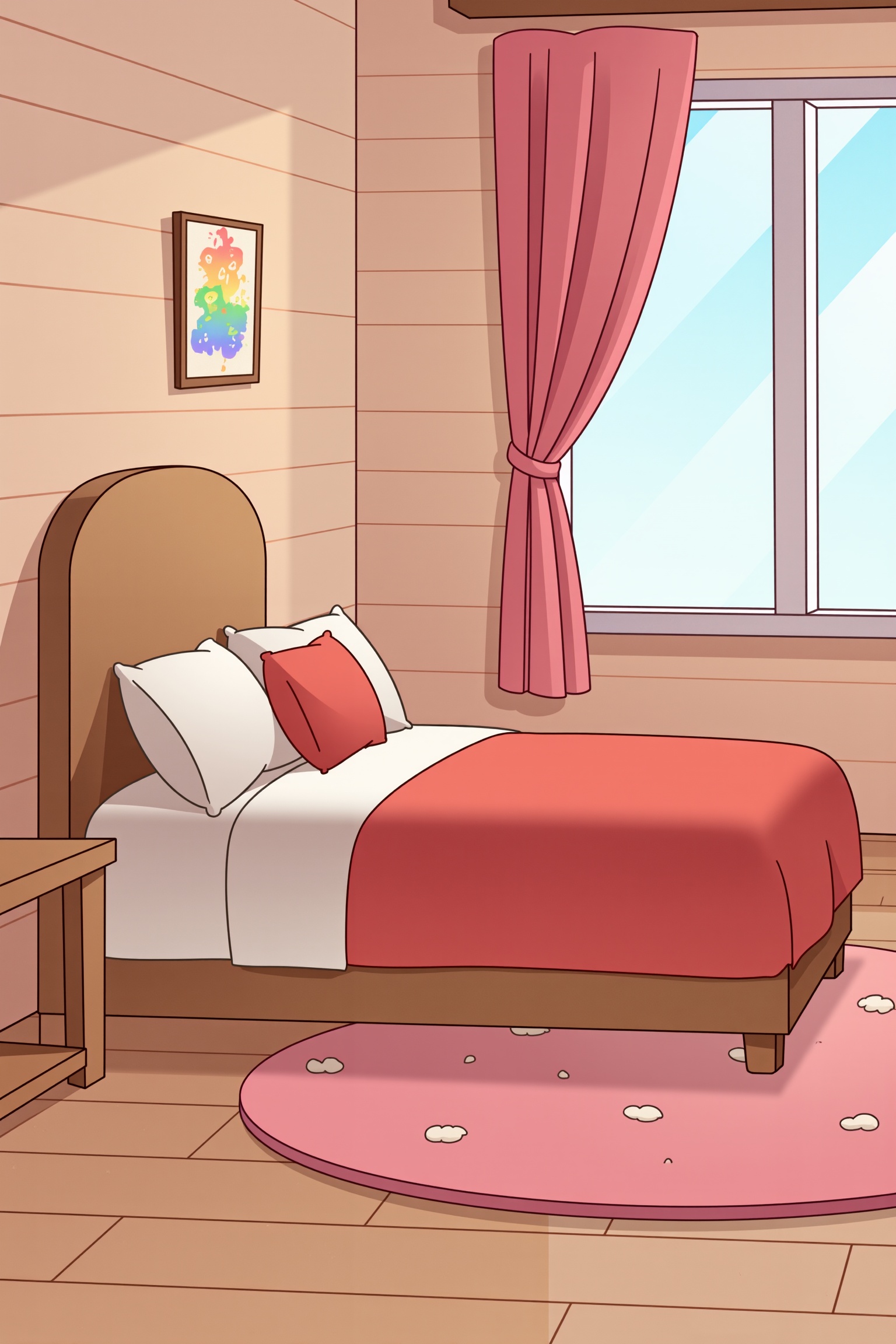 The background consists of a bedroom. The room has a bed . The image is perfect.,  p1mp0chka style on Tensor.Art