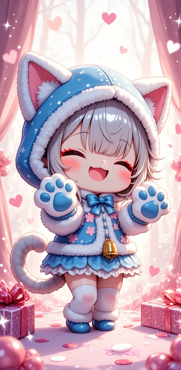Ultra-detailed digital art masterpiece,  kawaii and cute anime style,  inspired by Tetsuya Nomura and Shigenori Soejima on...