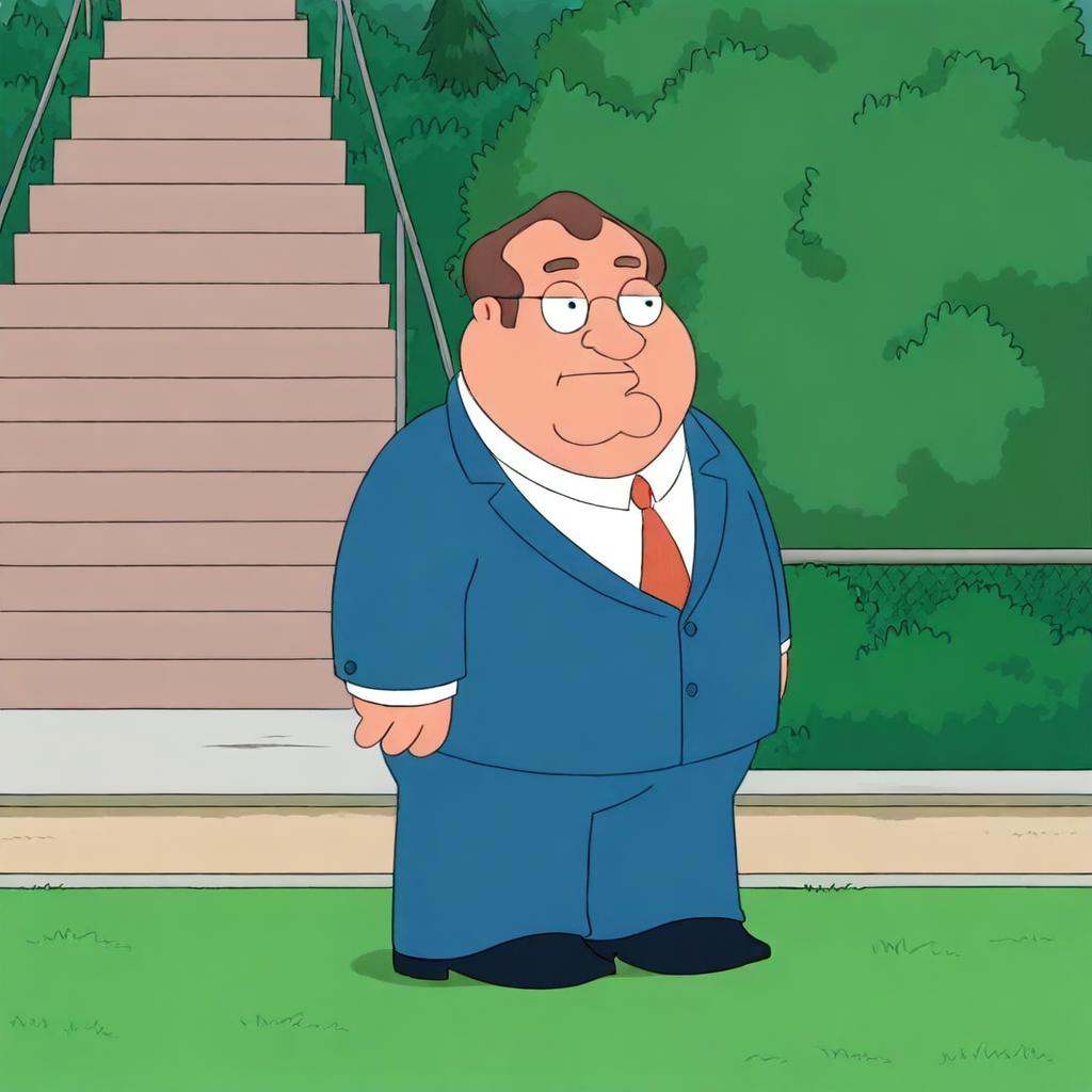 mature male,  dark blue dress shoes,  blue suit on Tensor.Art