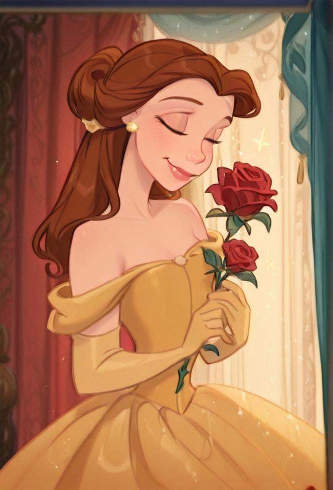 belle,  1girl,  dress on Tensor.Art