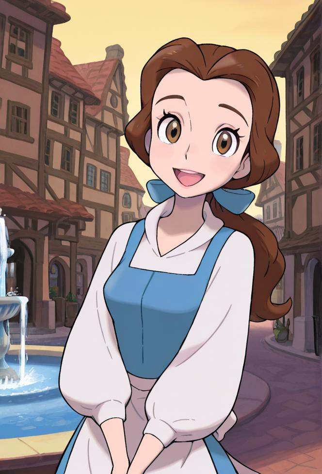 belle,  1girl,  brown hair on Tensor.Art