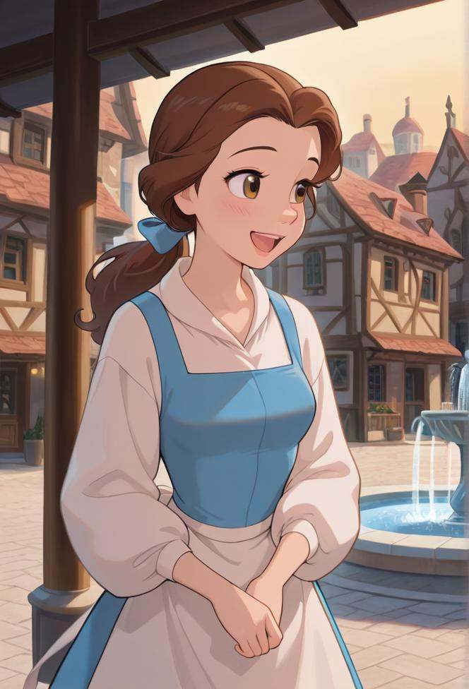 belle,  1girl,  brown hair on Tensor.Art