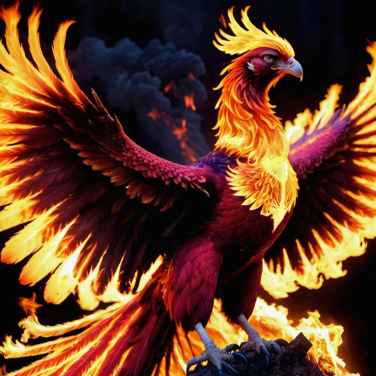 ((flaming)) phoenix on Tensor.Art