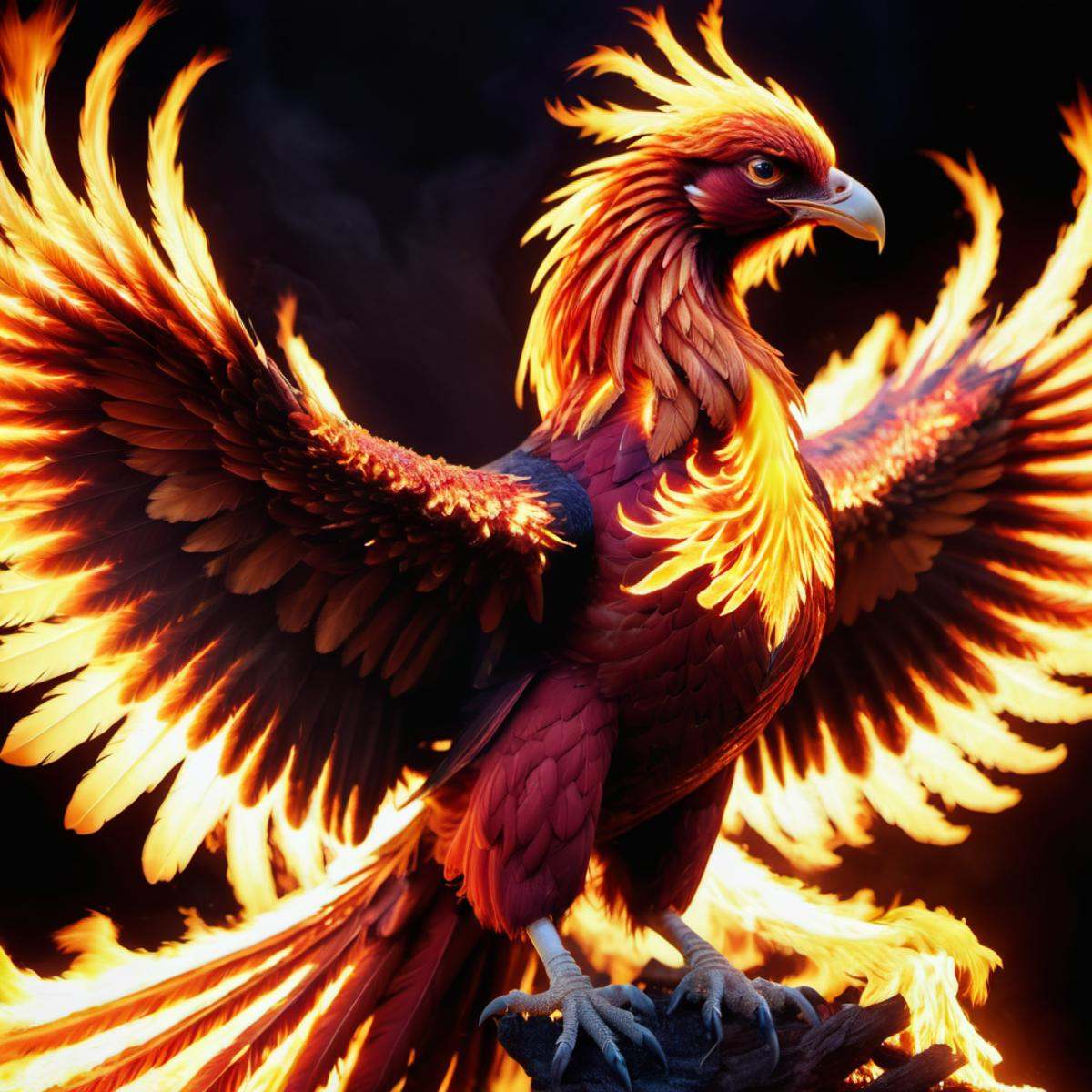 ((flaming)) phoenix on Tensor.Art