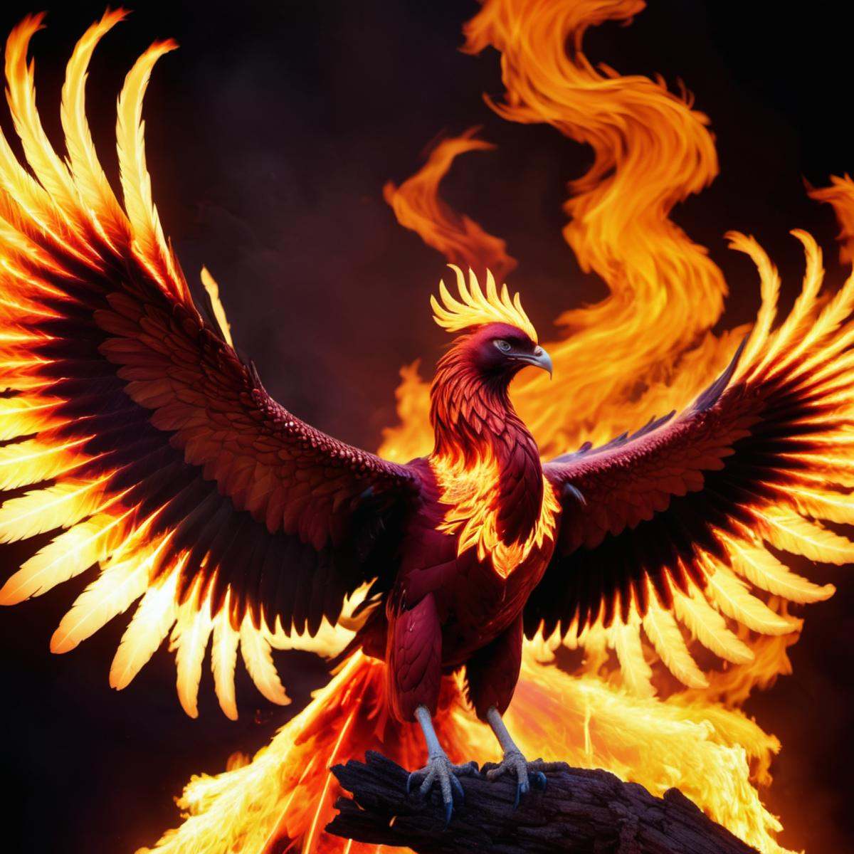 ((flaming)) phoenix on Tensor.Art