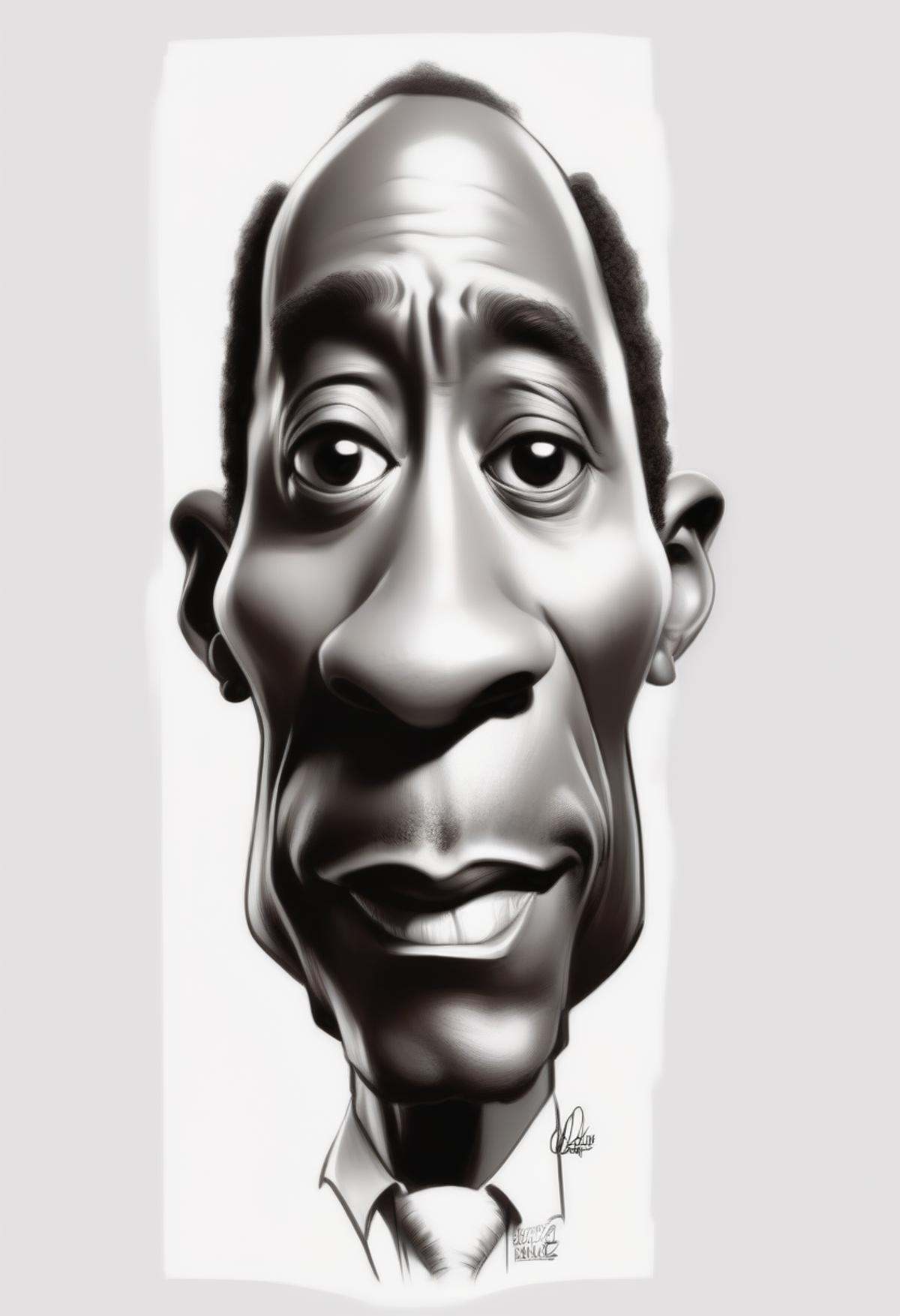 Caricature style drawing of Don Cheadle,  solo,  portrait on Tensor.Art