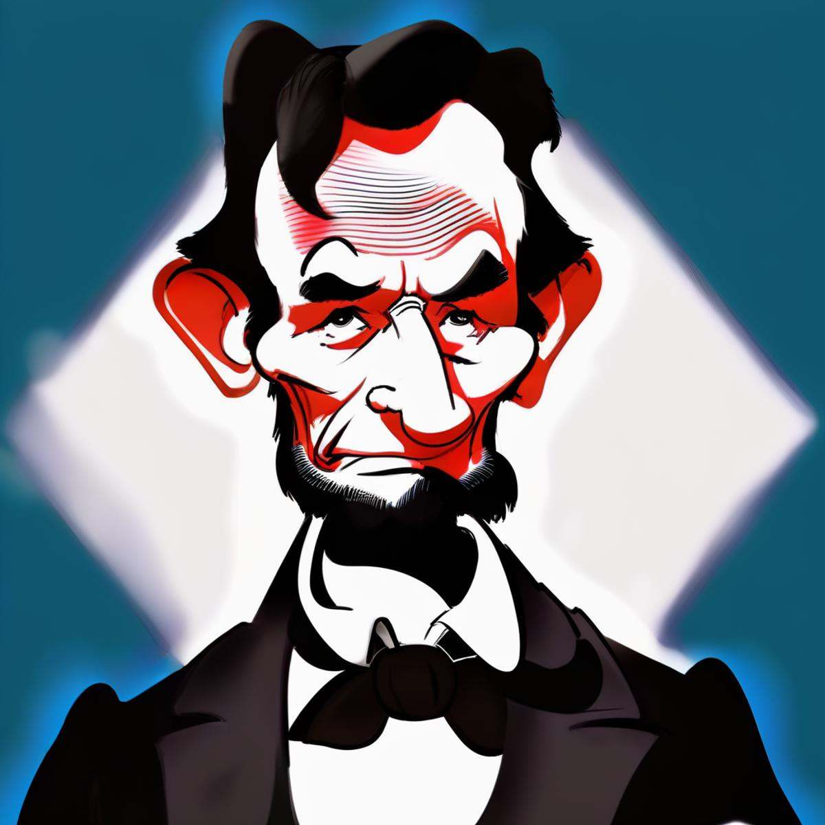 Caricatures style picture of Abraham Lincoln,  beard,  bowtie on Tensor.Art
