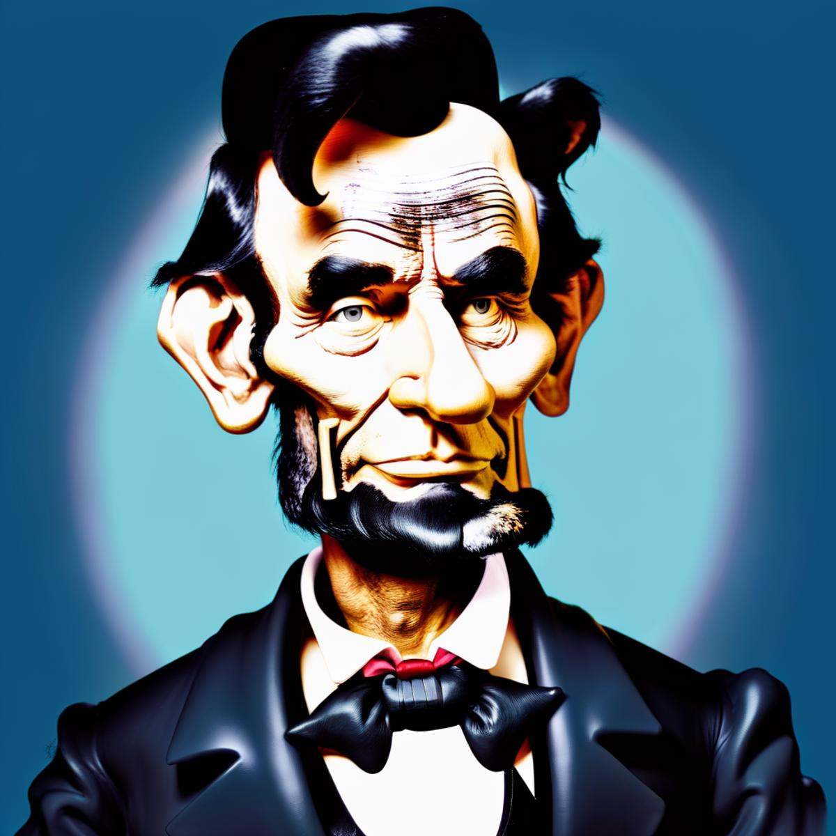Caricatures style picture of Abraham Lincoln,  beard,  bowtie on Tensor.Art
