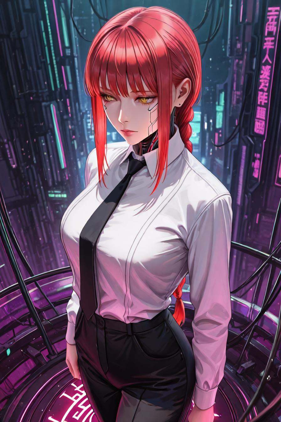 makima,  red hair,  long hair on Tensor.Art