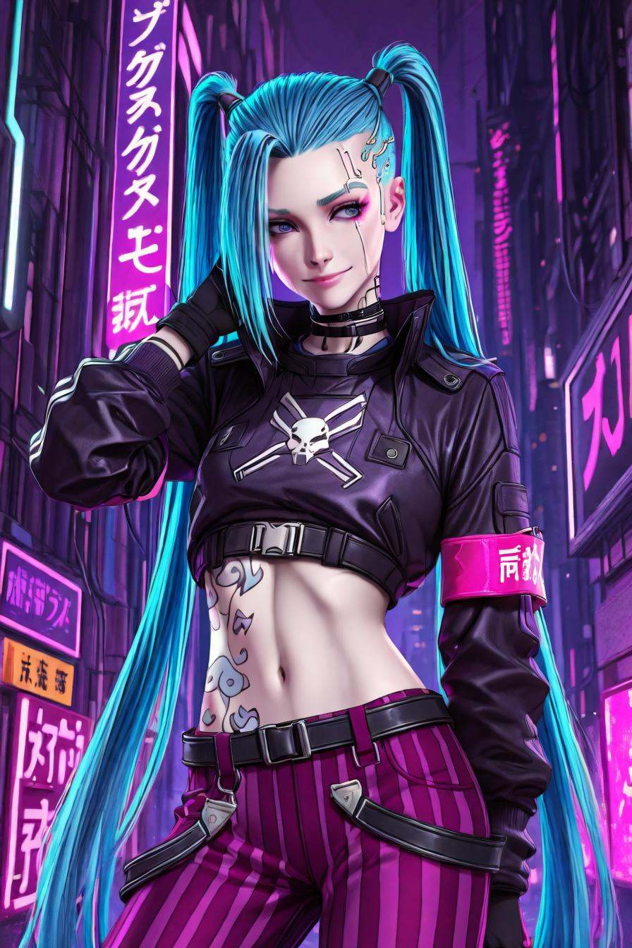 jinx,  blue hair,  pale skin on Tensor.Art