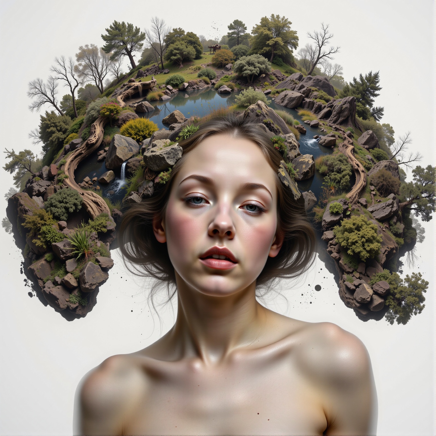 surreal,  simple background,  white background on Tensor.Art