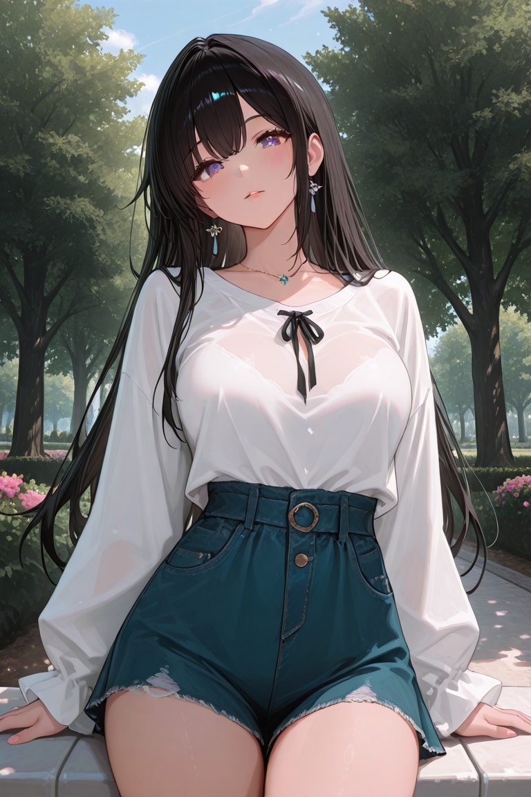 A breathtakingly detailed 8K masterpiece captures 1girl,  casual clothes,  outdoor on Tensor.Art