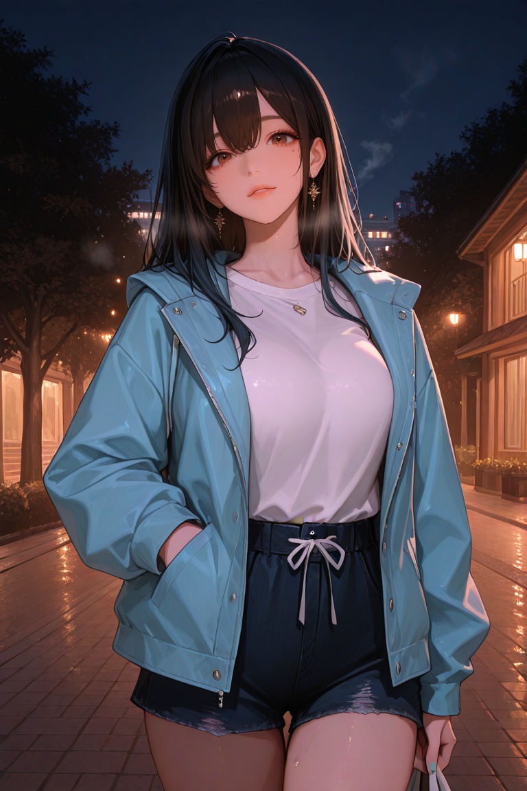 A breathtakingly detailed 8K masterpiece captures 1girl,  casual clothes,  jacket on Tensor.Art