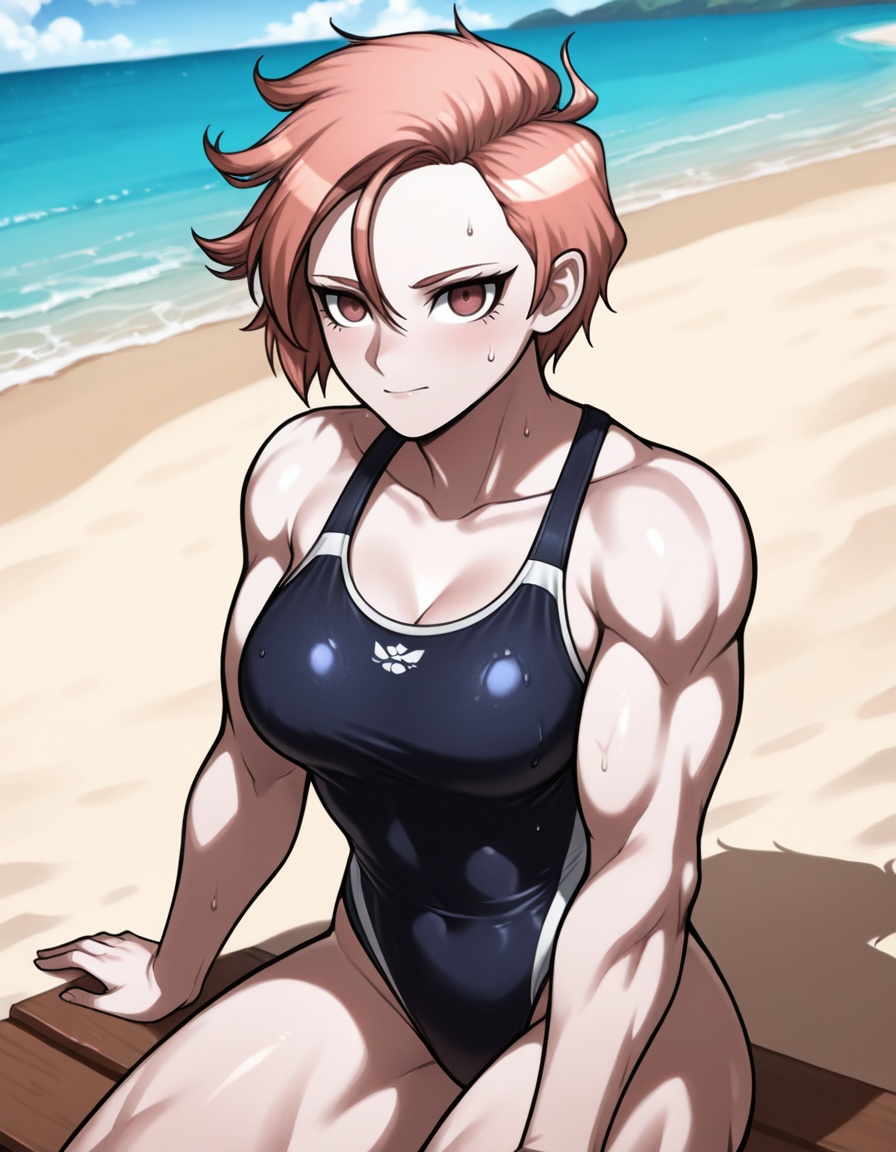 Ingrid Grimwall,  muscular,  wearing a swimsuit on Tensor.Art