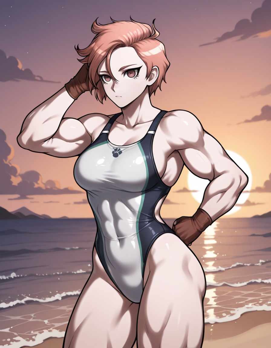 Ingrid Grimwall,  muscular,  wearing a swimsuit on Tensor.Art
