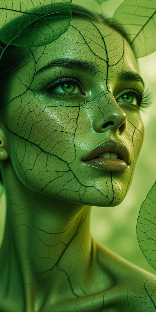 create a beautiful lady,  claue monet style,  leaf veins on Tensor.Art