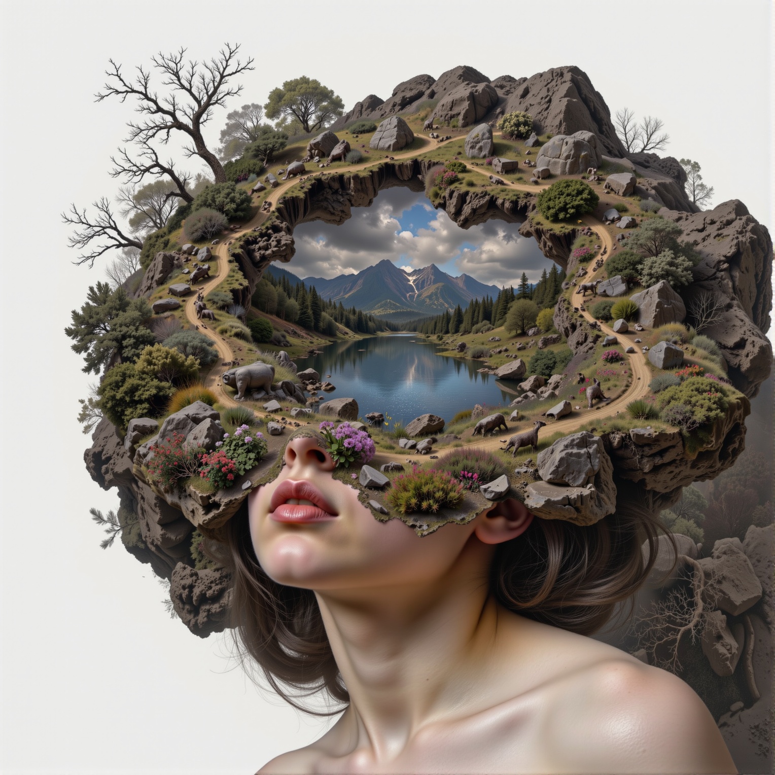 surreal,  simple background,  white background on Tensor.Art