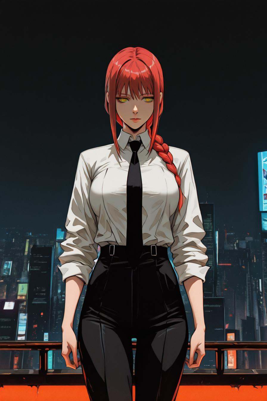 makima,  red hair,  long hair on Tensor.Art