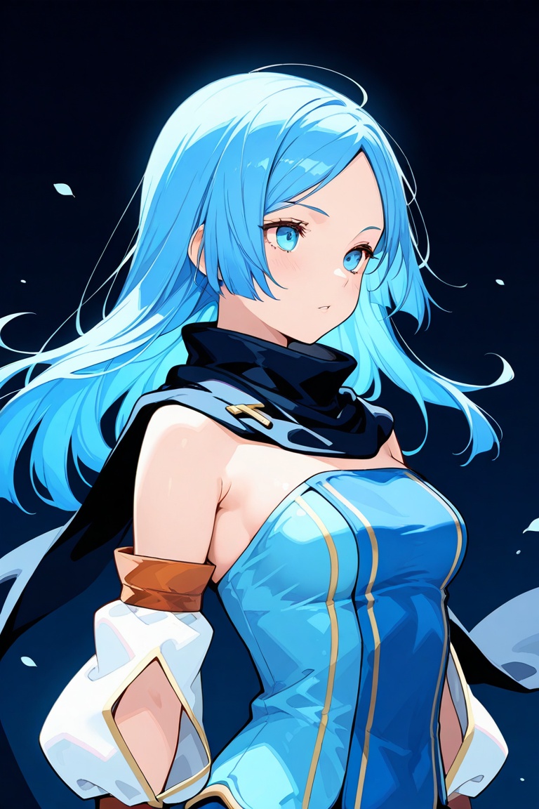 erica_malicious,  blue long hair,  blue eyes on Tensor.Art
